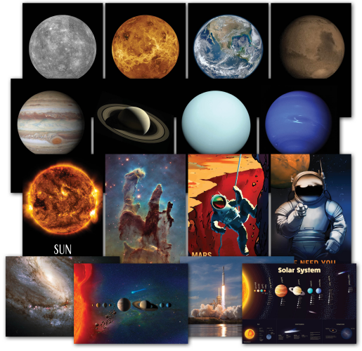 Laminated 16 Space Poster Set